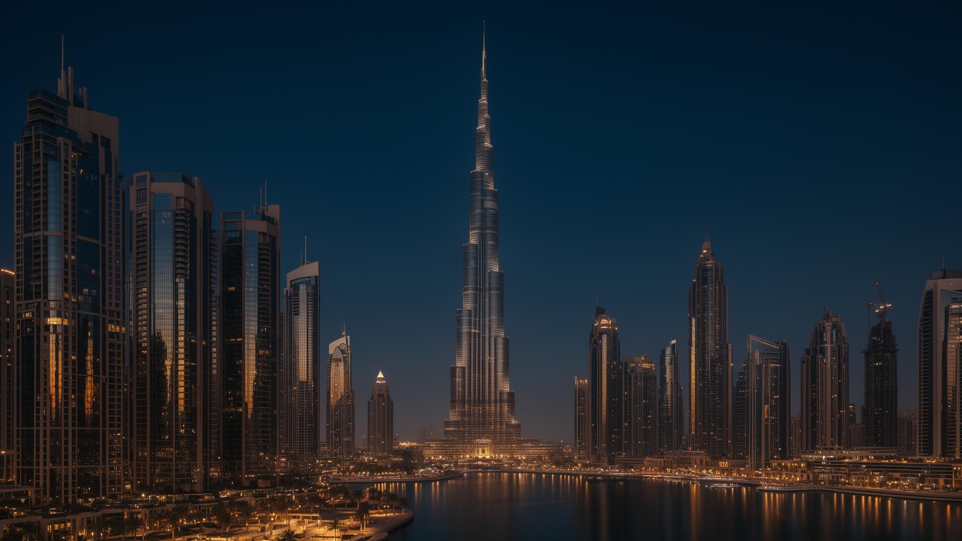 Dubai skyline at twilight
